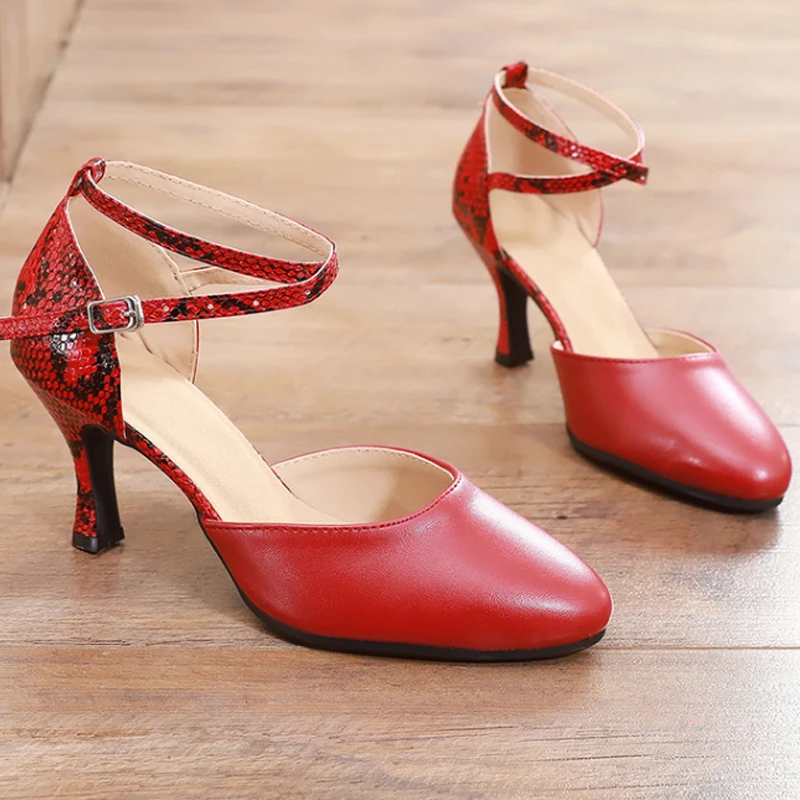 Sapatos de dança latina para mulheres, salsa, tango, tênis de festa, vermelho, prata, salto alto preto, sapatos de casamento para meninas, novo