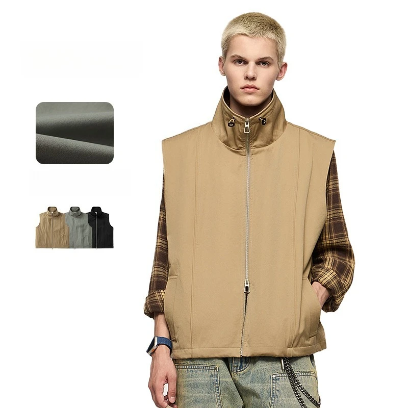 

Мужской устойчивый рабочий жилет с морщинами, японская уличная одежда на осень/зиму — вдохновленный функциональным уличным жилетом