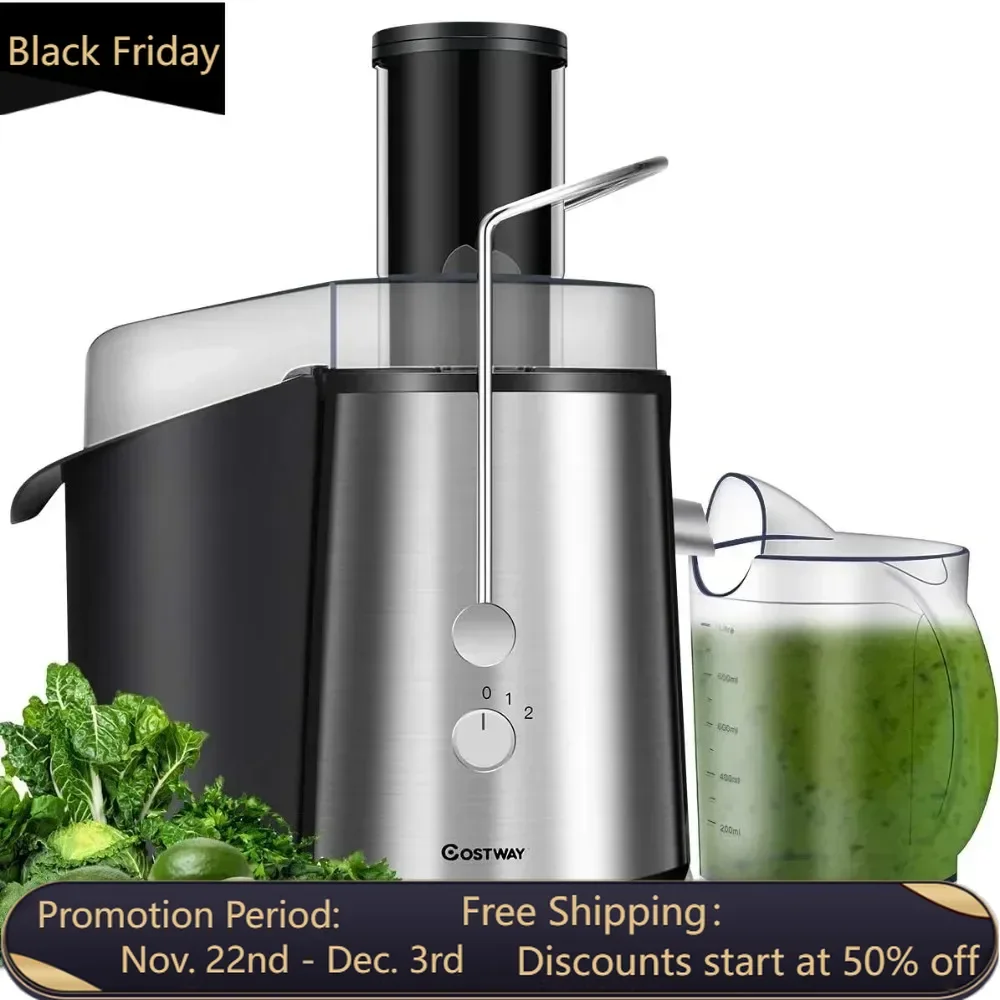 

Juice Extractor, 75MM Wide Mouth Stainless Steel Juicer Machines, 2-Speed Speed Masticating Juicer Machine, BPA-Free