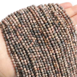 2/3/4mm Faceted Lace Rhodonite Natural Stone Beads Round Tiny Beads For Jewelry Making DIY Necklace Bracelet Accessories 15''