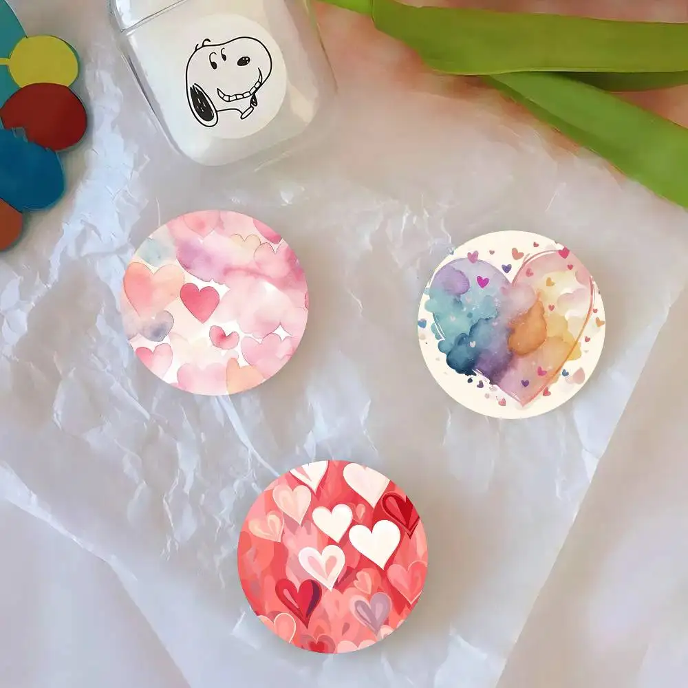 Valentines Day Love Heart Round Badge Lapel Pins For Backpacks Briefcase Laser Brooch Clothes Gifts