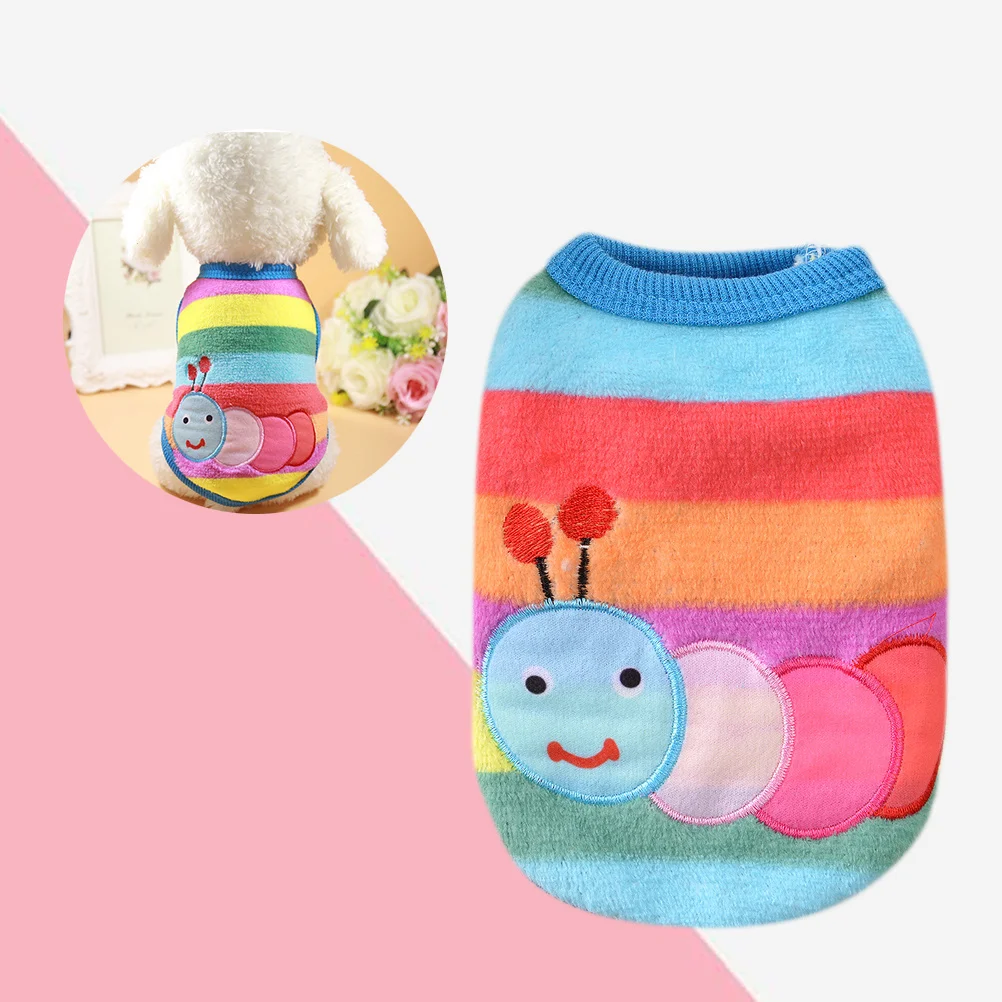 

Cartoon Autumn Winter Dog Clothes Puppy Vest Warm Flannel Small Dogs Chihuahua French Outfit Pet T Shirt Size Xs Caterpillar
