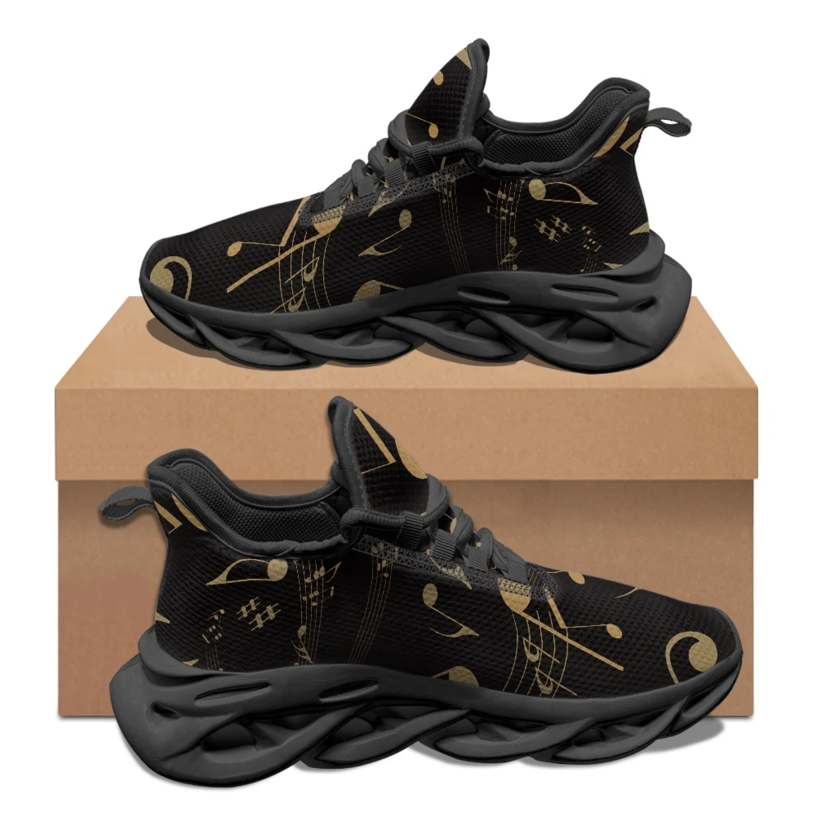 PENSTROLL Breathable Athletic Sneakers Casual Outdoor Sneakers for Sports Men Music Note Confetti