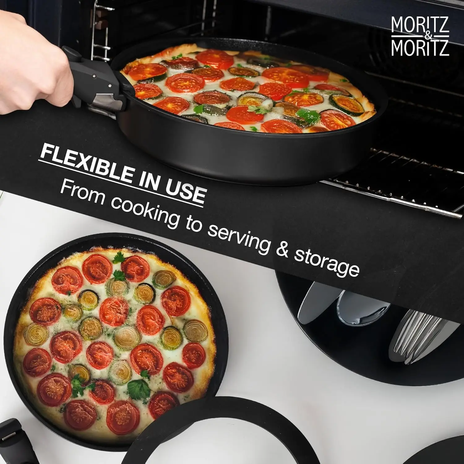 15点セット 鋳造アルミニウム製 ノンスティック調理器具セット |   積み重ね可能な鍋とフライパン、取り外し可能なハンドル、グラナイトコーティング、IH対応