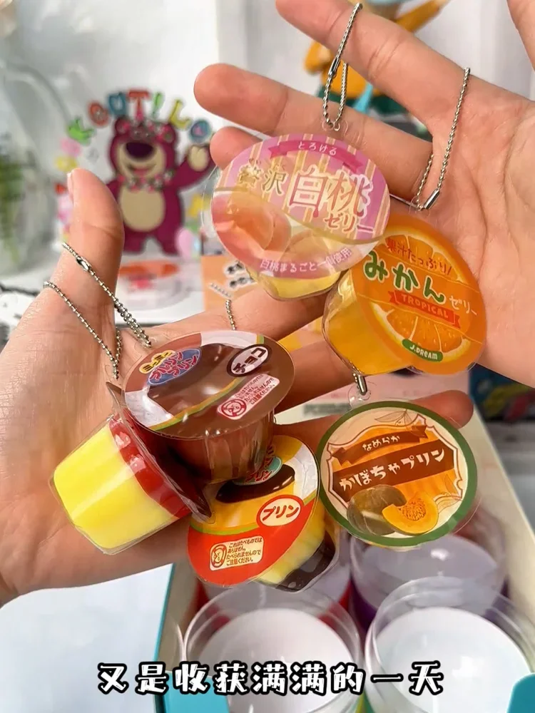 J.DREAM Japan Candy Gashapon Figure Anime Cute Miniature Soft Pudding Jelly Keychain Kawaii Capsule Toys Doll Decoration Gift