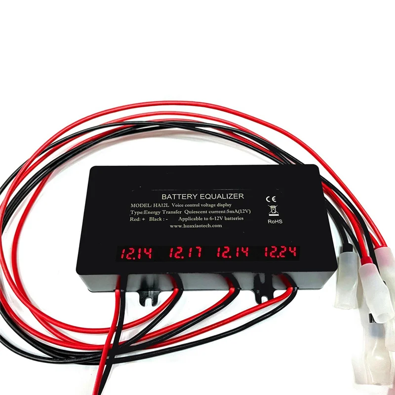 

TOP HA12L LED Display Battery Balancer for 4 x 12V Battery Balancer 4S Active Voltage Lead-Acid Li-Ion LiFePO4 Batteries