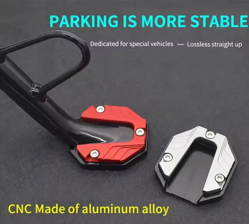 Scooter Motorbike Accessories Extension Foot Pad Support Plate Aluminum Alloy Motorcycle Bike Kickstand Extender Foot Side Stand
