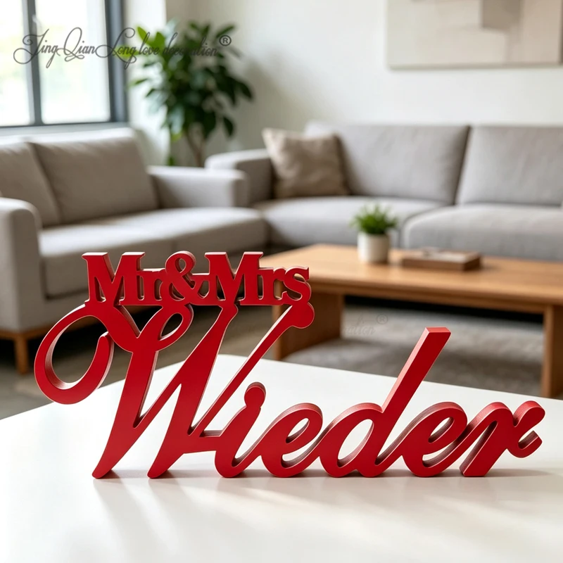 Customized Large Mr. & Mrs. Wedding Table Sign Personalized Family Name Announcement Centerpiece Decoration
