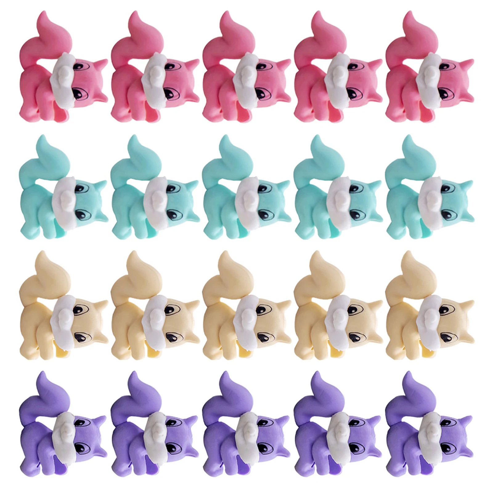 

20Pcs Kids Animal Erasers Fun Shaped Rubber Erasers for Students Pencil Mistakes Correction School Learning Tools