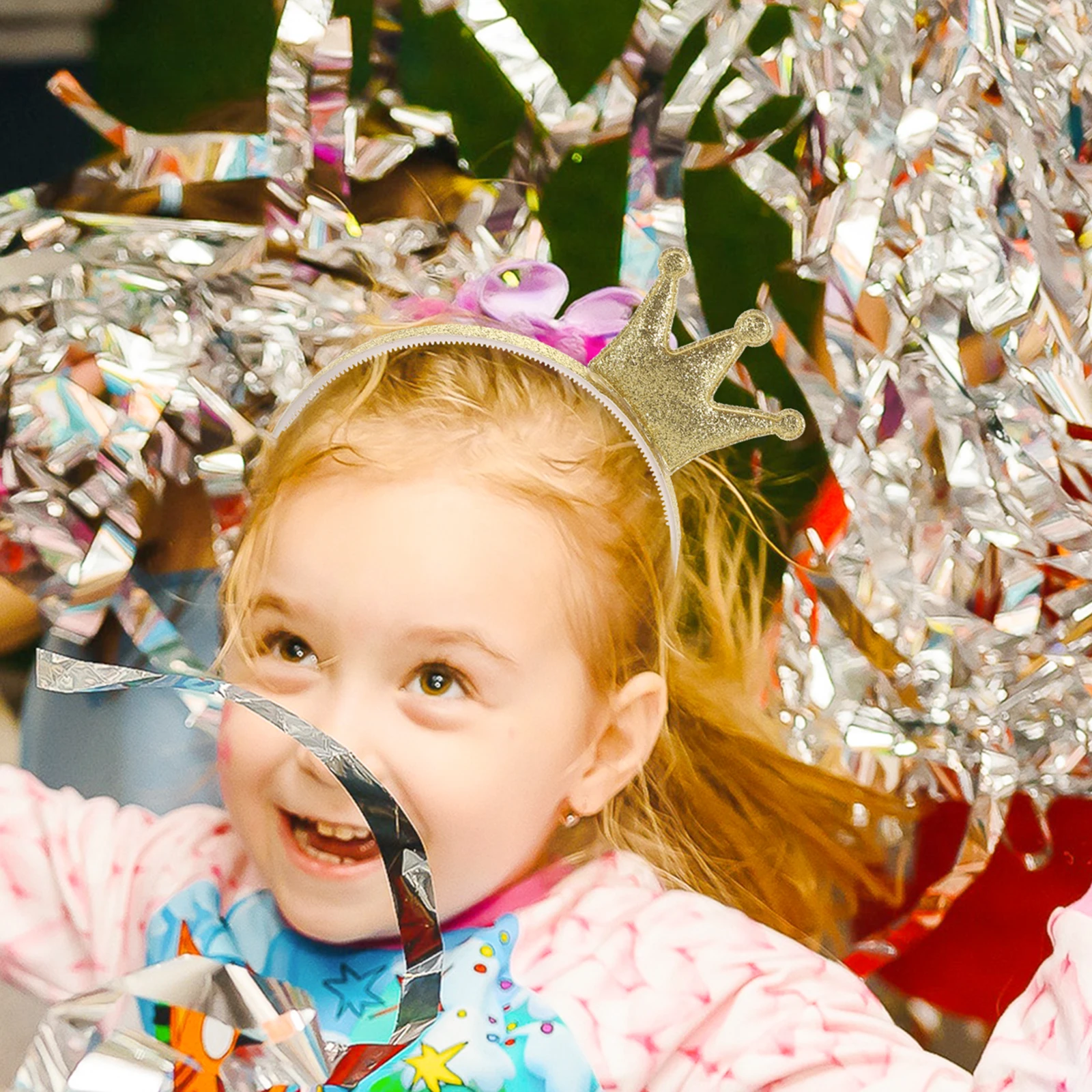 

2Pcs Gold Crown Headbands Shiny Glitter Headbands for Birthday Hair Ornaments Crown Headband Hair Accessories