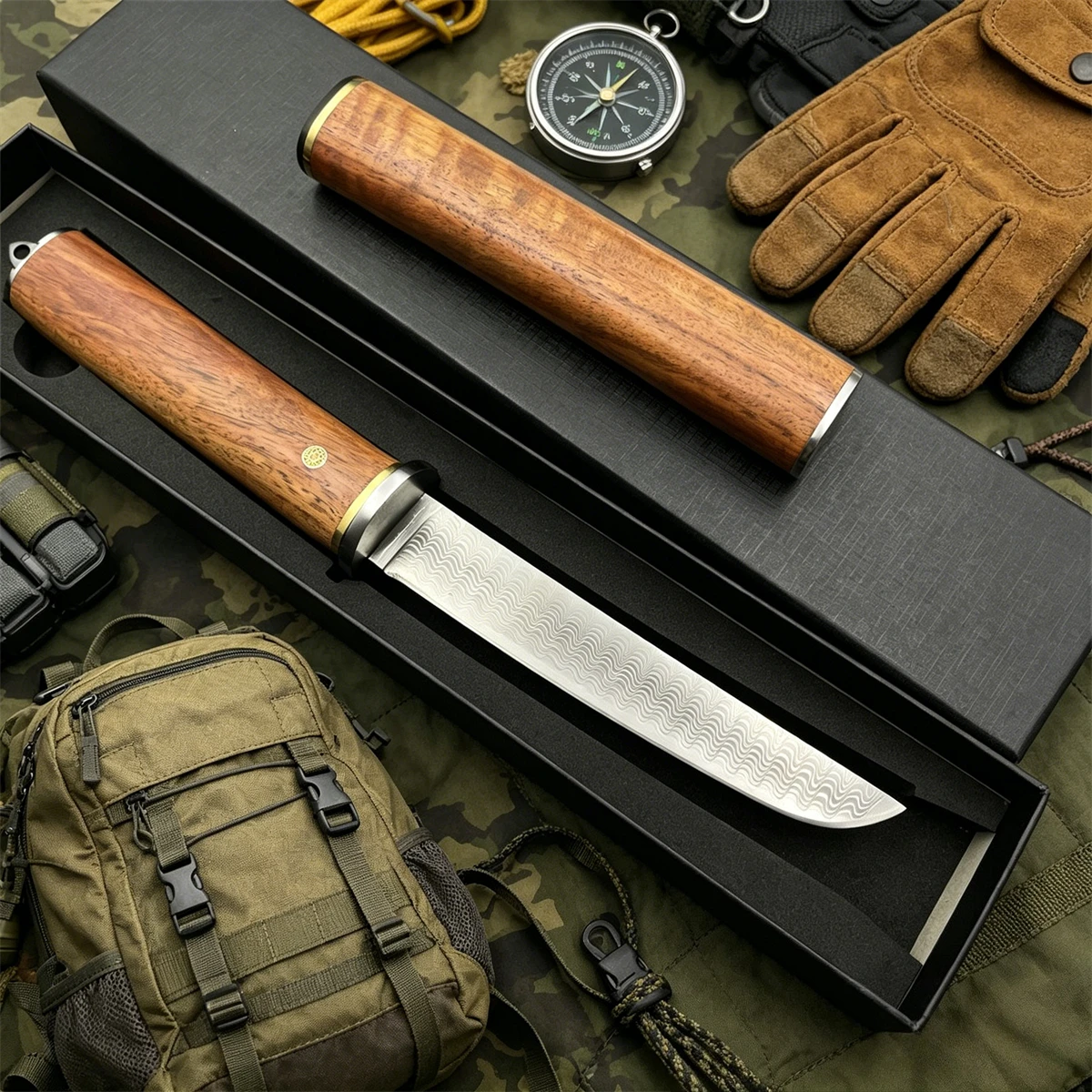High Hardness VG10 Damascus Blade Rosewood Handles Pocket Knife Camping EDC Tools Survival Travel Climbing Portable Knives