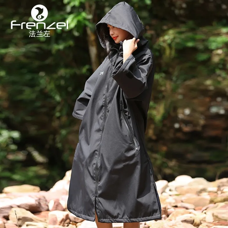 FRENZEL flange left warm wind resistant water bath robe professional free diving all-weather coat winter swimming cloak