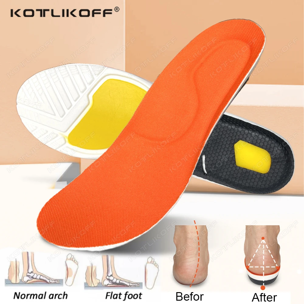 

High Elasticity Sport Insoles For Shoes PU Feet Sole Soft Orthopedic Arch Support Pad Deodorant Shock Absorption Running Cushion