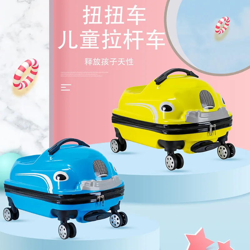 Children's aircraft trolley case cute suitcase mountable suitcase 18 inches