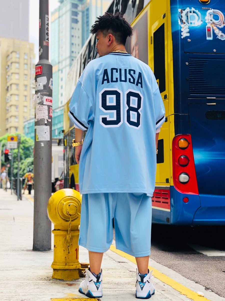 American Style Casual Pants Hiphop Loose Basketball Shorts over Knee Quick Dry Summer Sports Mesh Shorts for Men