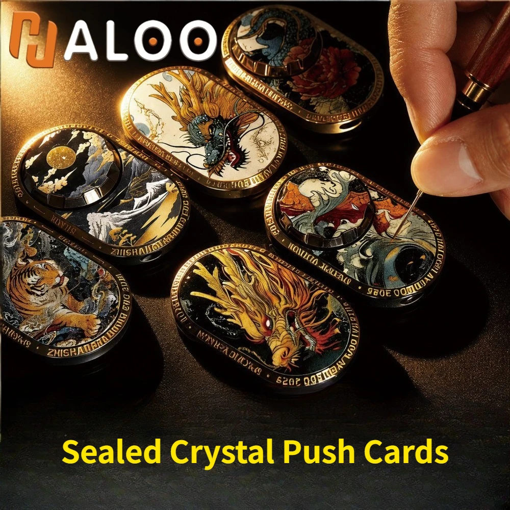 Haloo Player EDC Direct Push Rotating Mechanical Metal Fingertip Push Card Decompression Toy