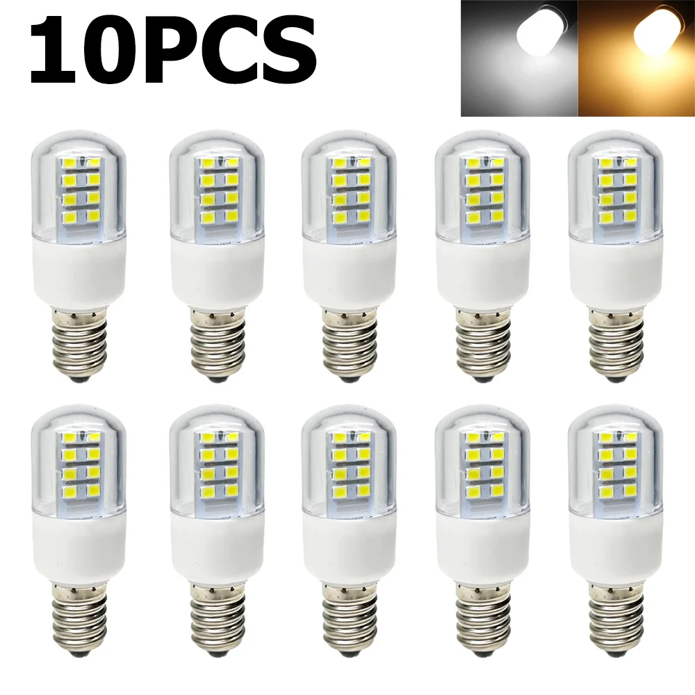 

10X T22 LED Corn Light Bulb 2W Microwave 20W Equivalent Indicator E14 E12 Refrigerator Bulbs Fridge Freezer 220volt Home Lamps