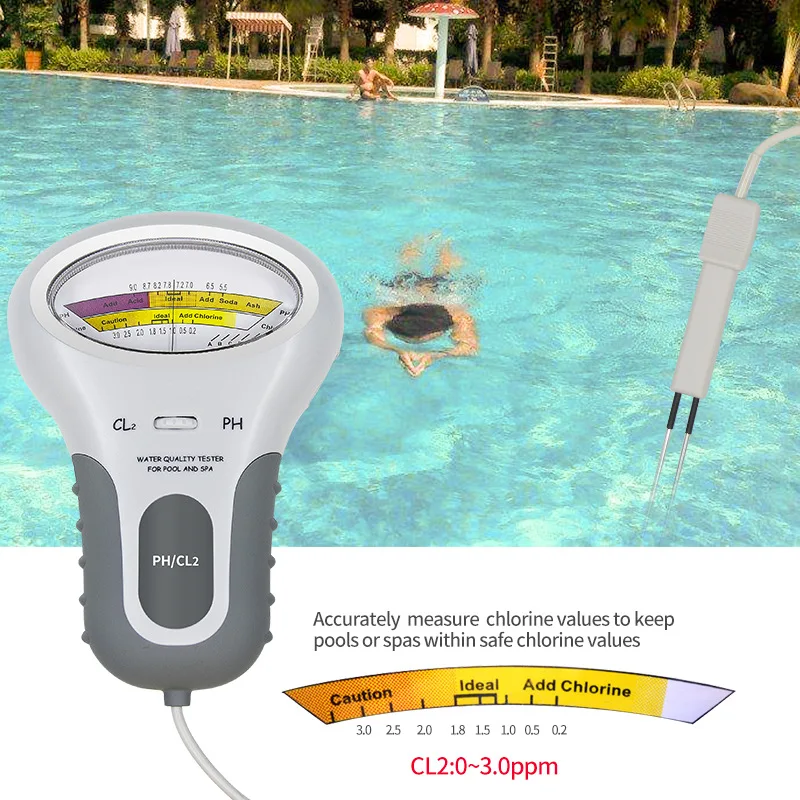 PC-101 Level Portable Digital PH Meter Water Quality Pool Spa Analytical Instruments 2 in 1 Chlorine Meter PH Chlorine Tester