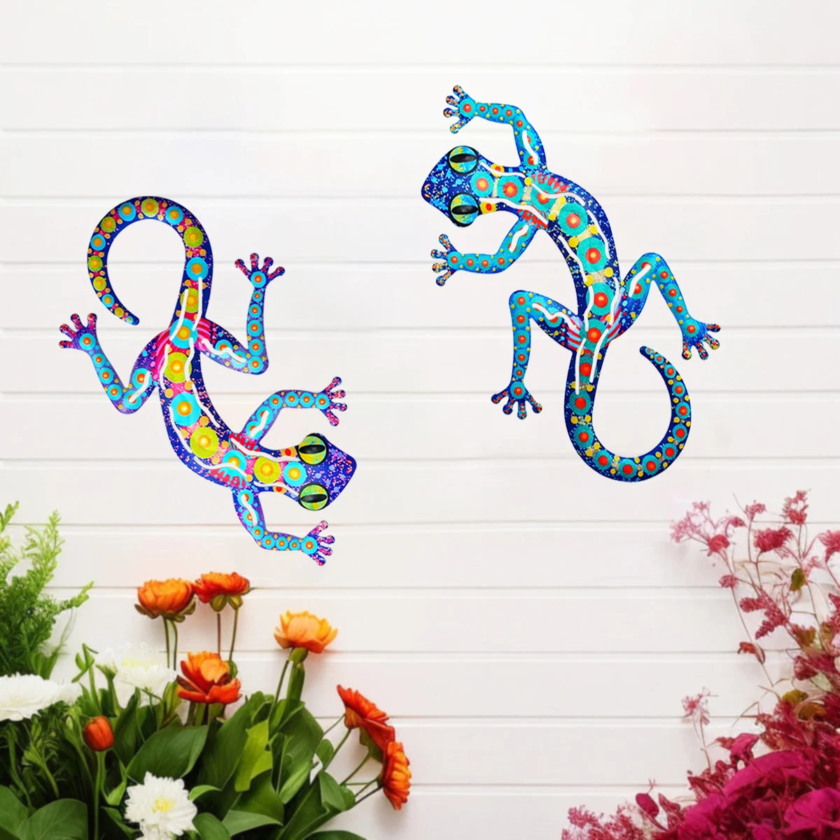 Metall-Kunst-Gecko-Wanddekoration, lebendige Eisenkunst, Eidechsen-Skulpturen, Gecko-Hängeornament für Zuhause, Büro, Hof, Garten, Hochzeit im Freien – Detail 8