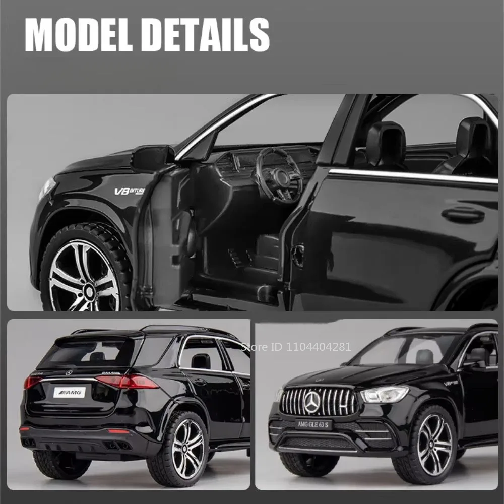 1:32 GLE63S C260L Models Toys Diecast Cars 6 Doors Opened Sound Light Pull Back Miniature Vehices for Adult Boy's Birthday Gifts