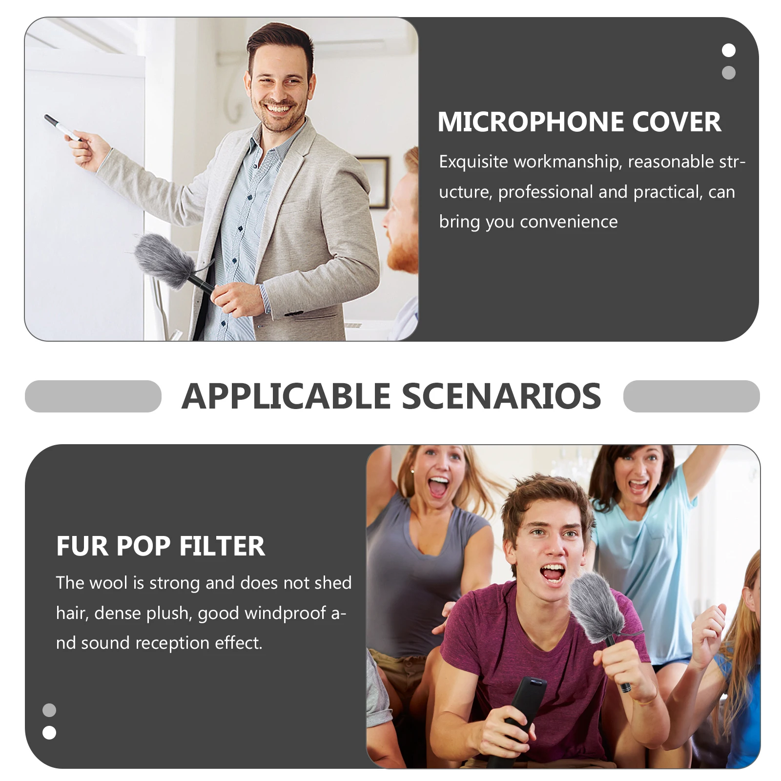 

12Cm Microphone Windscreen Muff Faux Cover Outdoor Windproof Recording Reusable Washable Mic Accessory Portable Audio Equipment