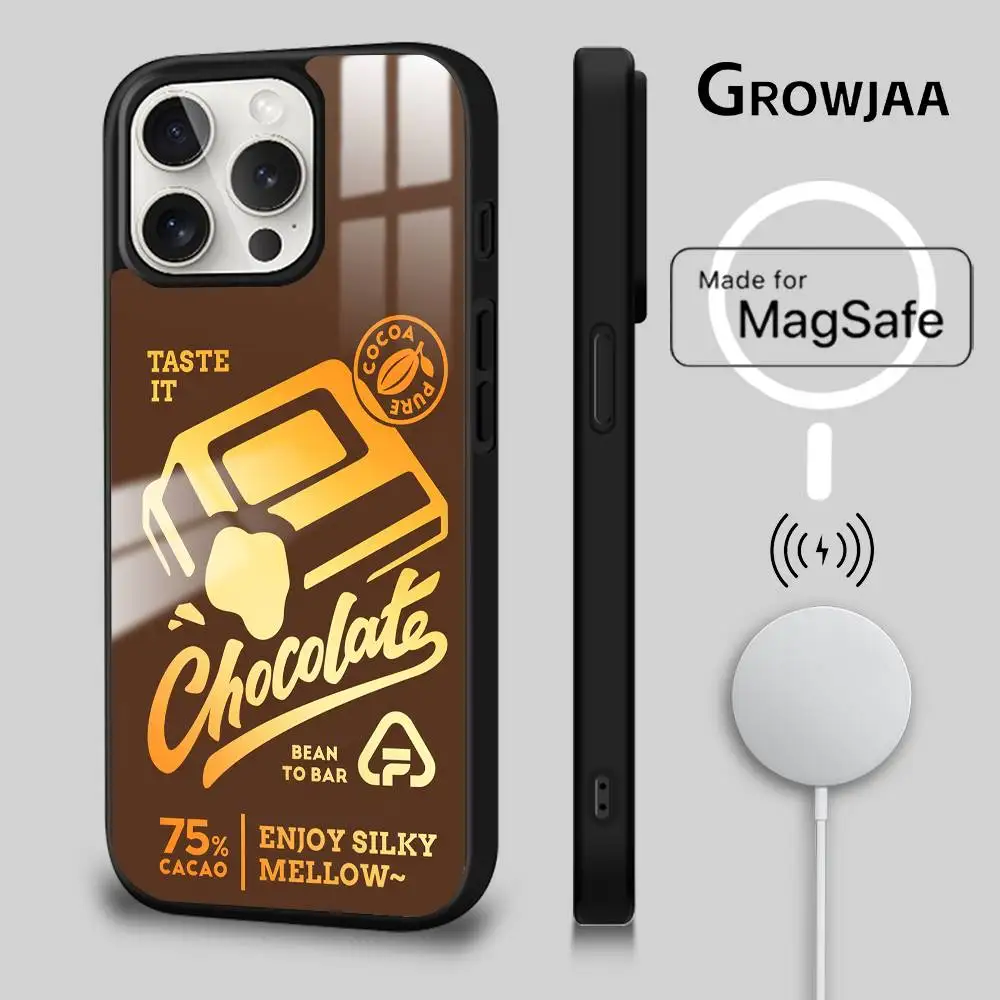 

Luxury Chocolate Fashion phone case for iPhone 17 16 15 14 13 12 11 Pro Max Plus Mini Magsafe Magnetic Wireless Mirror Funda
