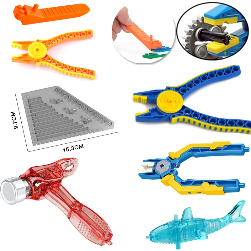 

Строительный блок, часть инструмента, молоток, измерительная линейка, плоскогубцы, тиски, зажим для удаления штифта, инструмент для разборки, технический, совместимый с legoeds