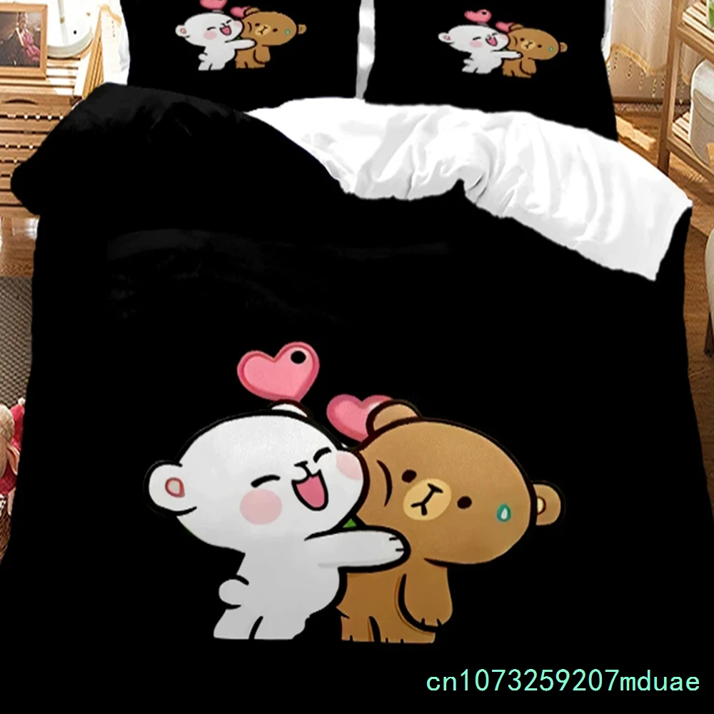 New Cute Bubu Dudu Cartoon Bear Panda Duvet Cover Kawaii Bedding Sets Soft Quilt Cover Single/Double/Queen/King Boys