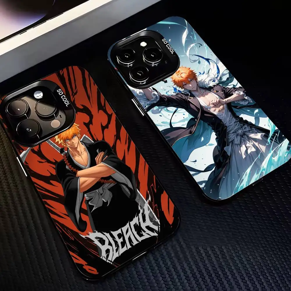 

I-Ichigo B-B-BLEA-CH K-Kurosaki Phone Case For iPhone 17,16,15,14,13,12,11 Plus,Pro Max,XS,Colorful Silver Black Cover
