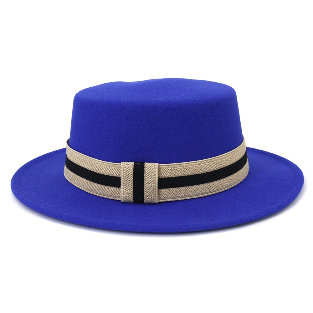 

Retro Large Brim Level Top Hat Faionable Briti Sle Woolen Hat MNPD05 ex Casual Sle Summer to Winter Seasonal Wear