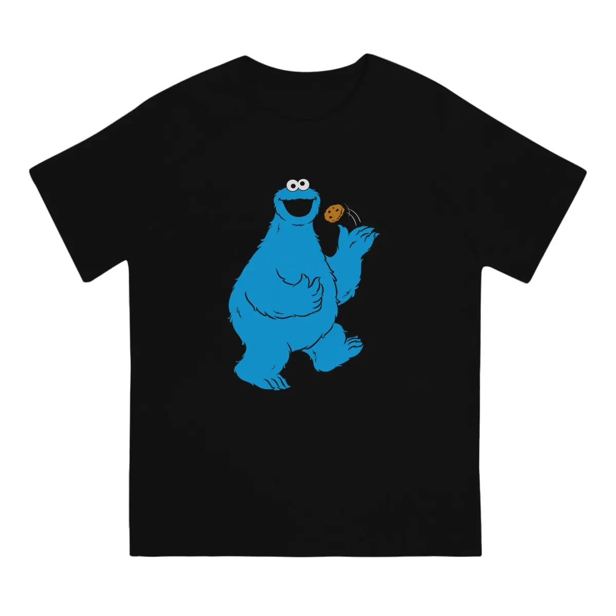 Men Sesame Streets T-Shirt Crewneck Cotton Style Cookie Monster Hipster Ofertas O Neck Graphic Tshirt