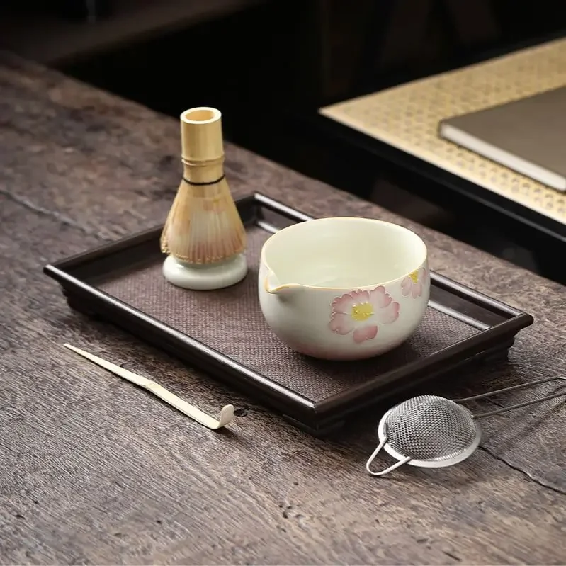 

New hand-painted matcha set Japanese tea making tool to order tea Baibenli ceramic tea stand