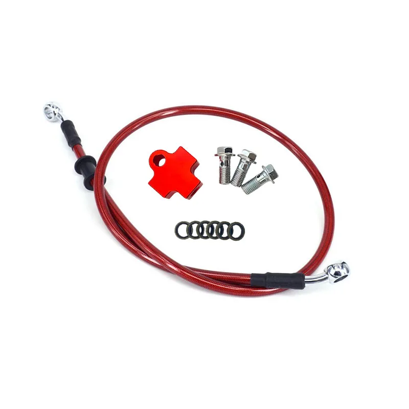 

3way Adapter Connection Motorcycle Hydraulic Brake Hose Pipe Tee Coupling Fitting Connector Screw M10X1 Reinforced Brake System