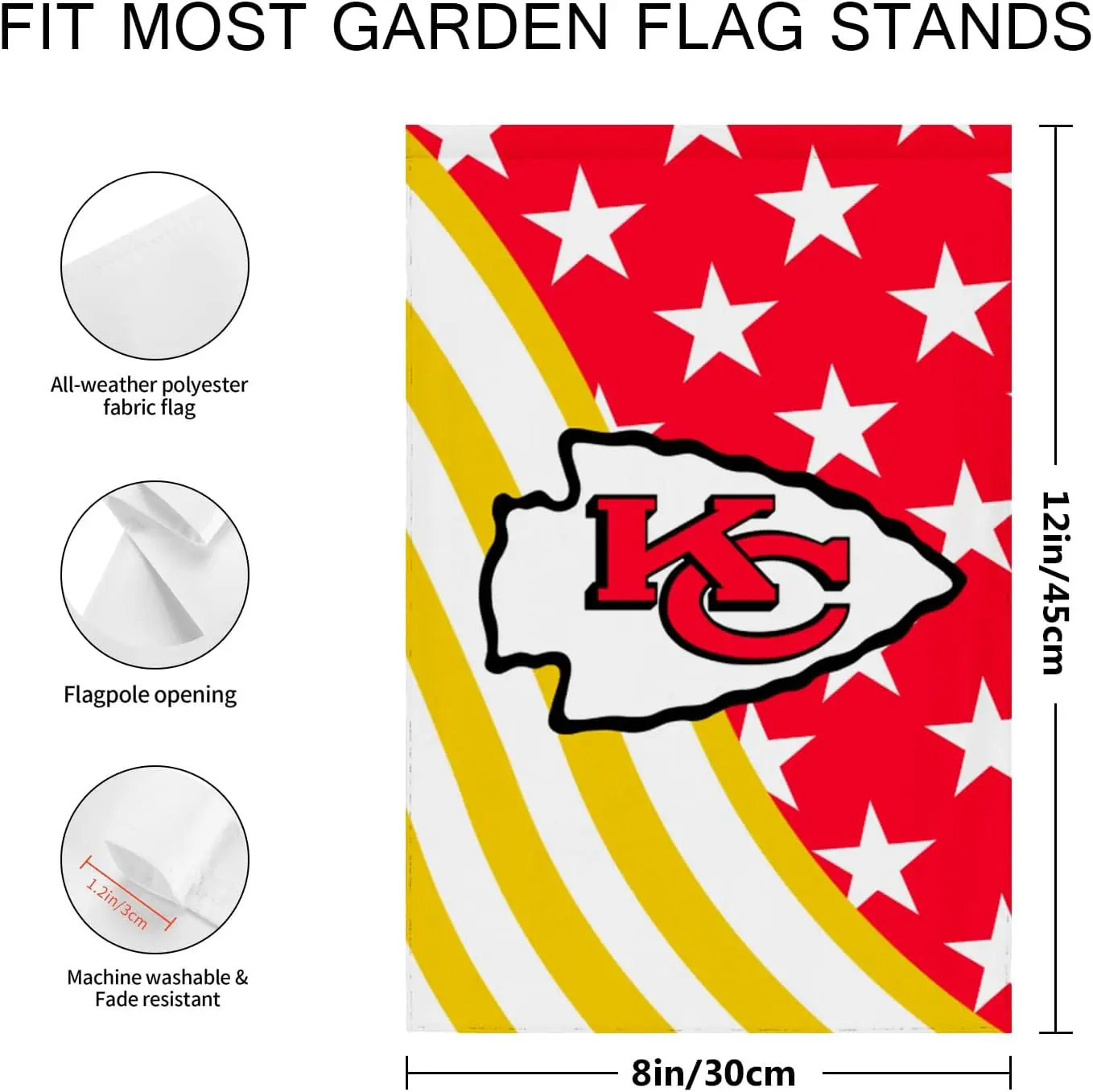 Welcome Decorations Garden Flag,Yard Outdoor Flags Decor,Football Sport Fans Double Two Sided House Flag 12 X 18 Inch (Red Yello