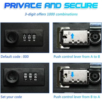 Combination Key Cabinet 20 Key Hooks Locking Key Safe Box with Code Security Lock Wall Mount Keys Storage Box Safe Deposit Box 5