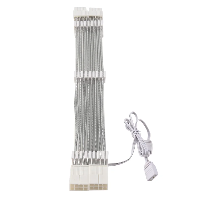 New!!PC Case PSU Extension ARGB Cable ATX 2X8PIN PCI-E GPU Neon Color Line ARGB Streamer Transfer Graphics Card Power Cable Dura