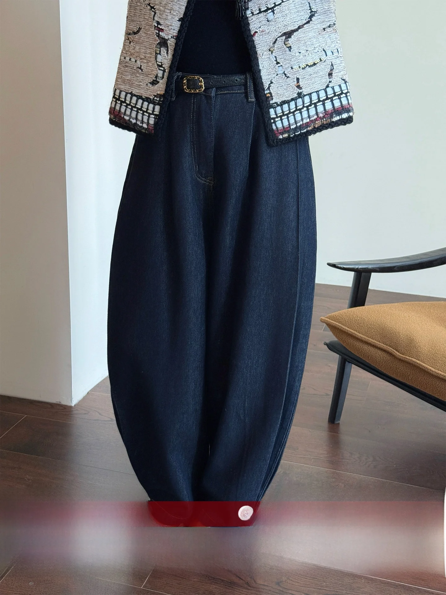 

Джинсы WANGER с прямым кроем и манжетами-баллонами, женские повседневные хлопковые стрейчевые джинсы, с эффектом активного окрашивания, нелиняющие, с двусторонней плиссировкой