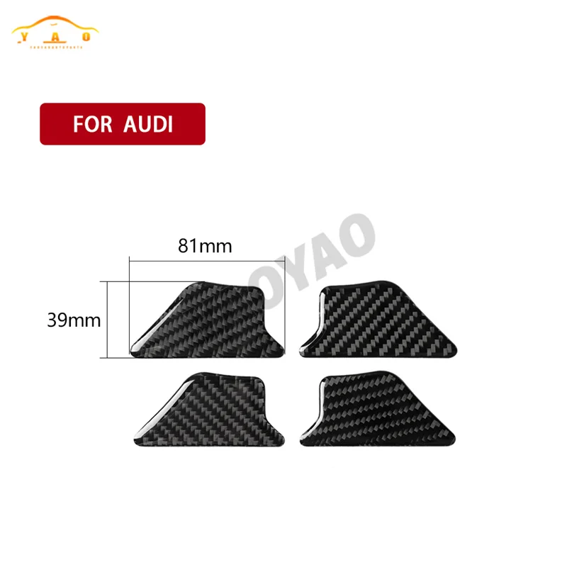 For Audi A3 S3 8V 2014-2019 Carbon Fiber Car Inner Door Bowl Sticker Decoration Trim Decals