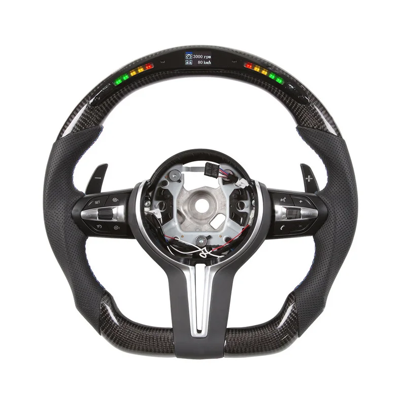 

Latest M Sport Leather Carbon Fiber Steering Wheel for BMW M5 F10 F11 F07 F01 F02 F03 F04 F06 F12 F13 Customized