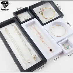 3D Floating Display Case Stands 10pcs/lot Transparent Square Holder Pendant Necklace Bracelet Ring Coin Jewelry Pin Storage Box