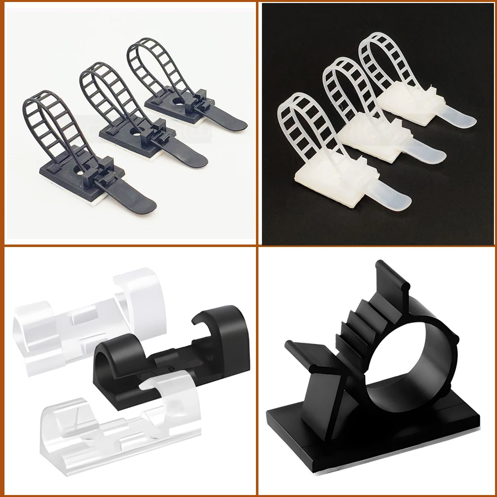 Adjustable Cable tie Mounts Fixing Cable Clips Self-Adhesive Cable Holder Wire Organizer cable tie mounting base Cable clamp