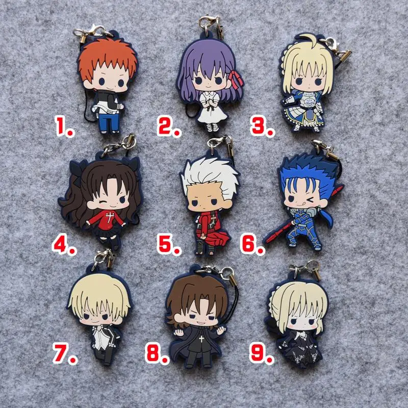 fate grabd order rubber resin Pendant keychain