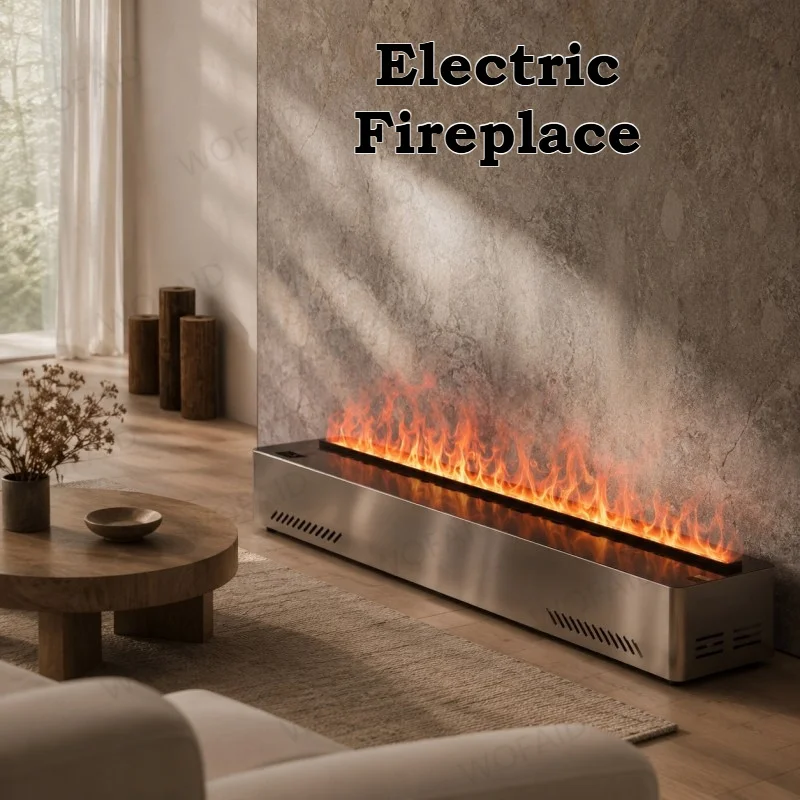 Realistic Flame Cool Mist Decorative Fireplace Wall Mounted Fireplace Realistic Water Vapor Flame Effect Humidifier Minimalist