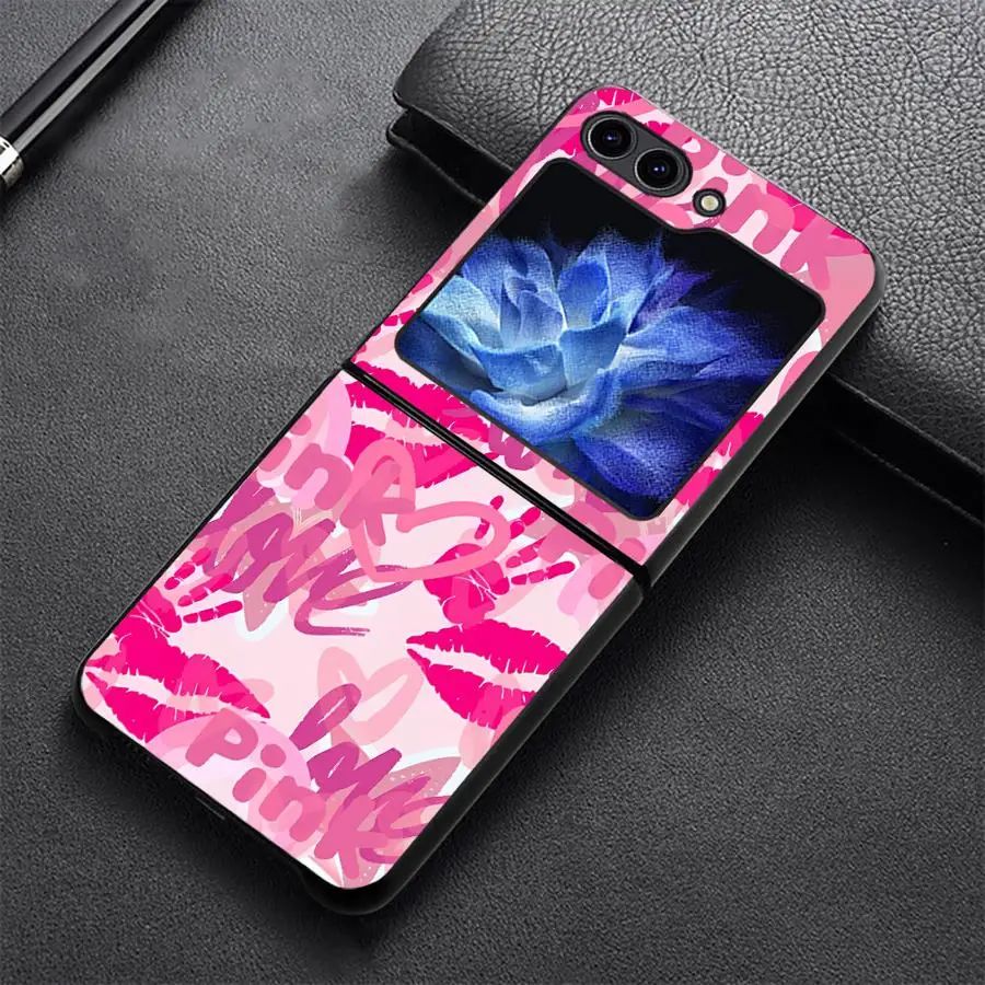 Pinkl Love Lovely Phone Shell Funda Case for Samsung Galaxy Z Flip 8 Z Flip 7 6 5 4 3 Flip4 Flip6 Flip7 FE Flip5 Flip3