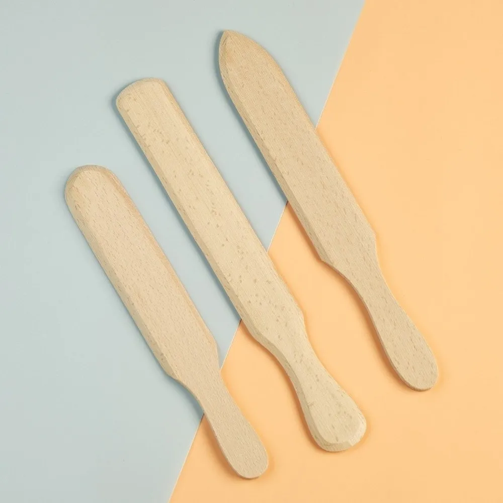 New Beech Wood Crepe Spreader Multi Shapes Solid Wood Crepe Making Tool Smooth Edge Multiple Sizes Crepe Rake Home Kitchen