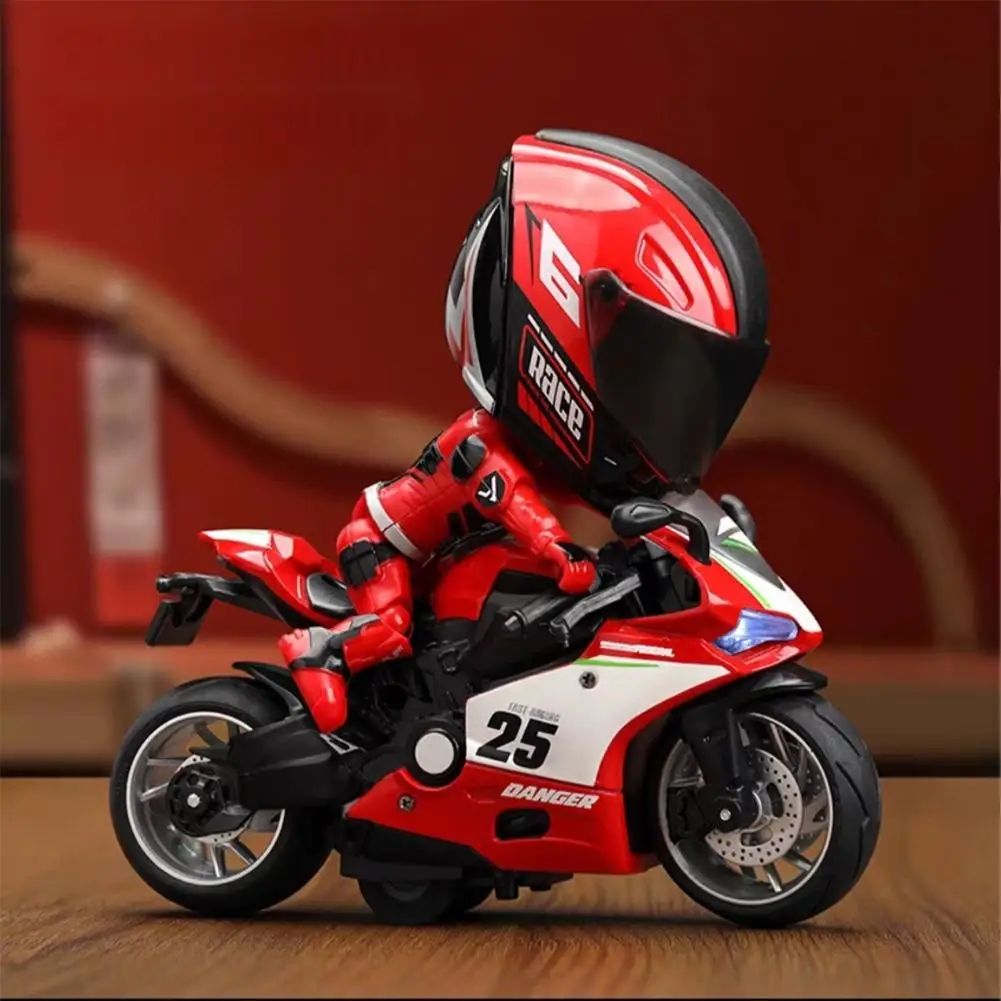 Motorcycle Rider Figurine Deformable Helmet Racing Driver Action Figure with Movable Joints Desktop Decoration Ornament