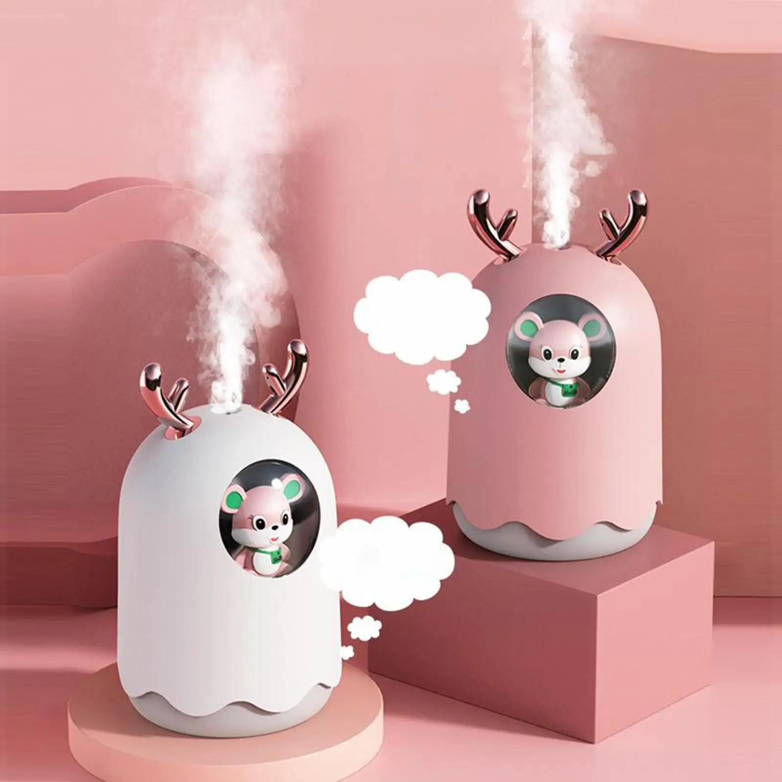 300ML Cool Mist Humidifier Essential Oil Diffuser Fragrant Oil with LED Light Gifts, 2 Mist Modes