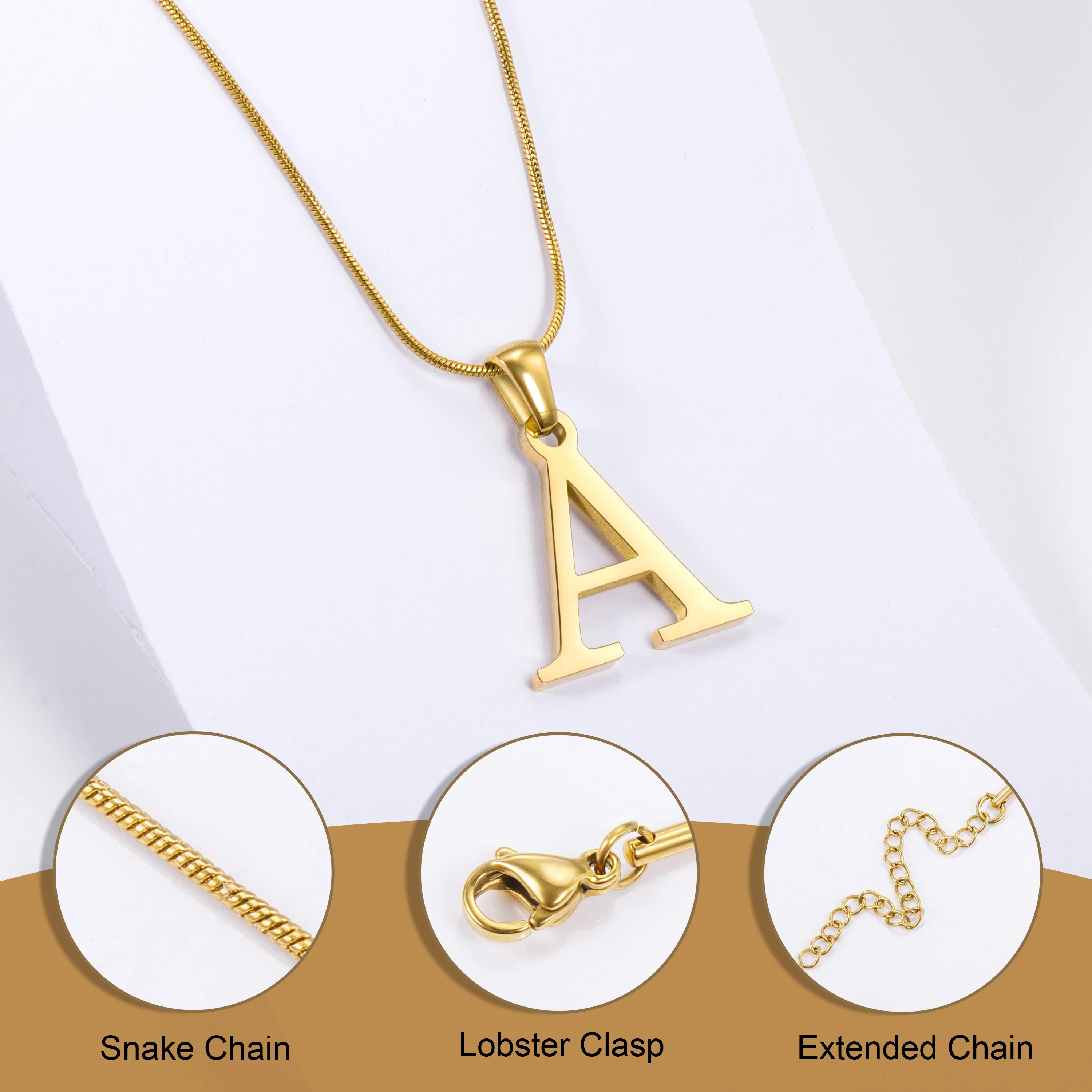 Personalised Stainless Steel Men\'s and Women\'s Necklaces 18K Gold Initials Fashion Jewellery Necklaces,Women\'s Fine Gifts