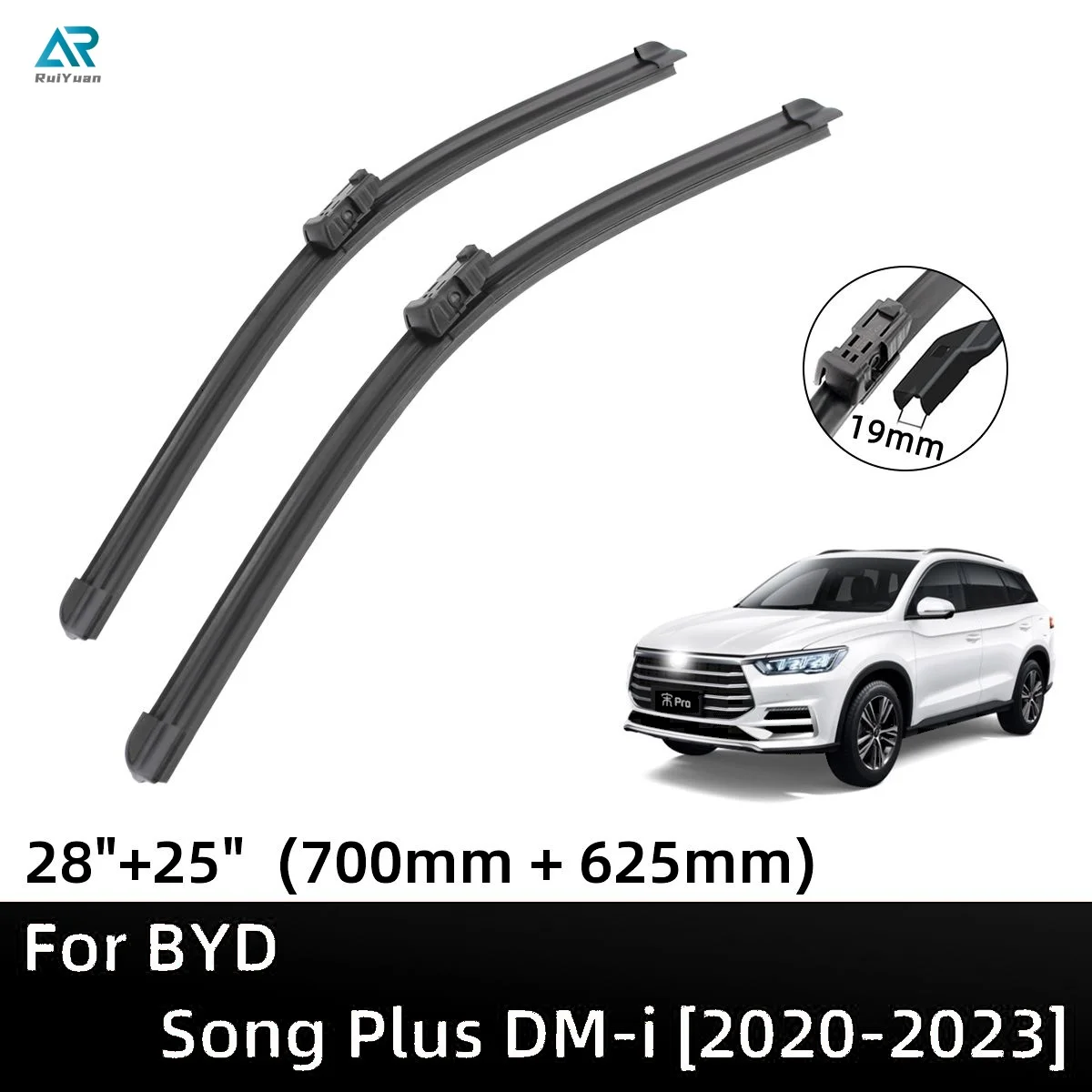 

For BYD Song Plus DM-i DM DMI 2020-2023 28"+25" Front Windshield Wiper Blades Brushes Cutter Accessories 2020 2021 2022 2023