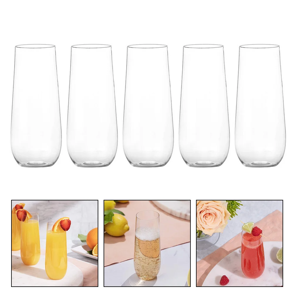 

plastic Champagne Cup Cocktail Clear Goblet Plastic Cups Beverage Drinking Flute Bar Martini Stemless Globlet Red Toasting